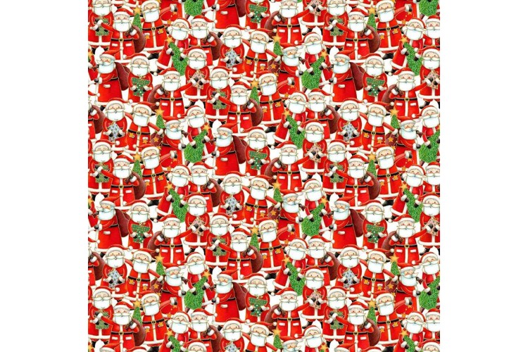 Christmas - Jolly Saint Nick by Makower UK -  Santas Parade 100% Cotton 112cm Wide