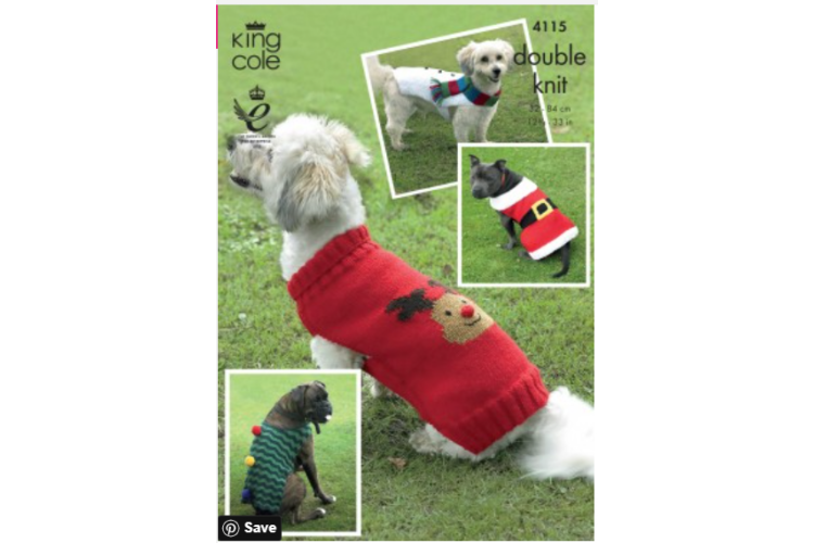 Christmas Dog Coats Knitted with Merino DK & Cuddles DK - 4115