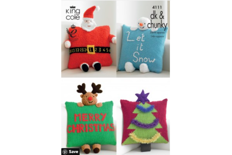 Christmas Novelty Cushions Knitted in any King Cole DK/Chunky - 4111
