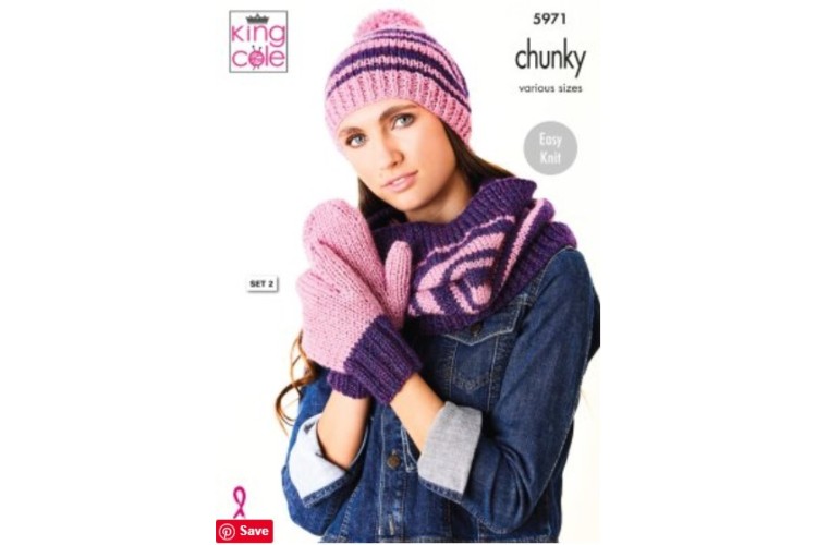 Chunky Accessories: Knitted in King Cole Big Value Chunky - 5971