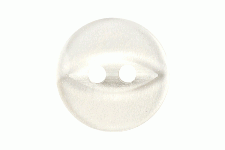 Clear Pearl Resin, 14mm Fish Eye 2 Hole Button