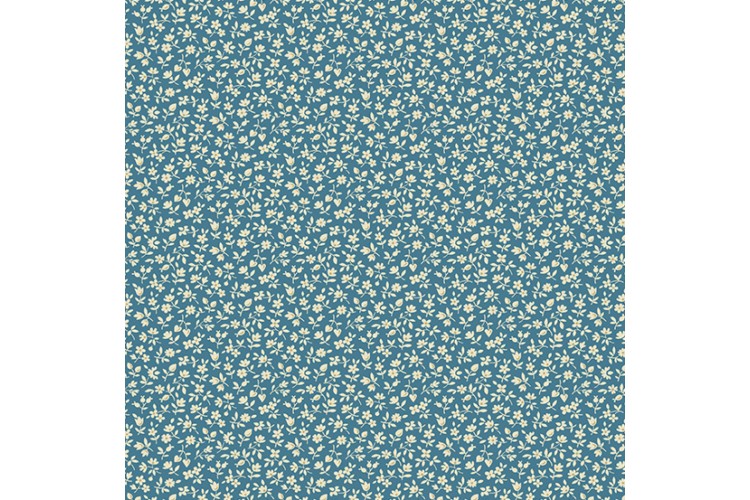 Cocoa Blue by Laundry Basket Quilts - Snowberry - Bluebell112cm Wide 100% Cotton 