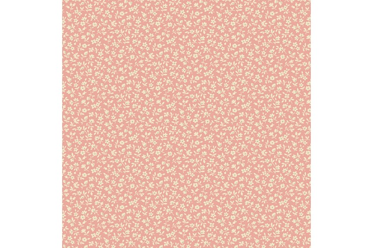 Cocoa Pink by Laundry Basket Quilts - Snowberry Peony 100% Cotton 112cm Wide 