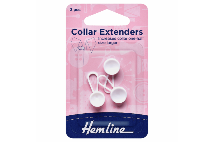 Collar Extender, White - 12mm - 3pcs