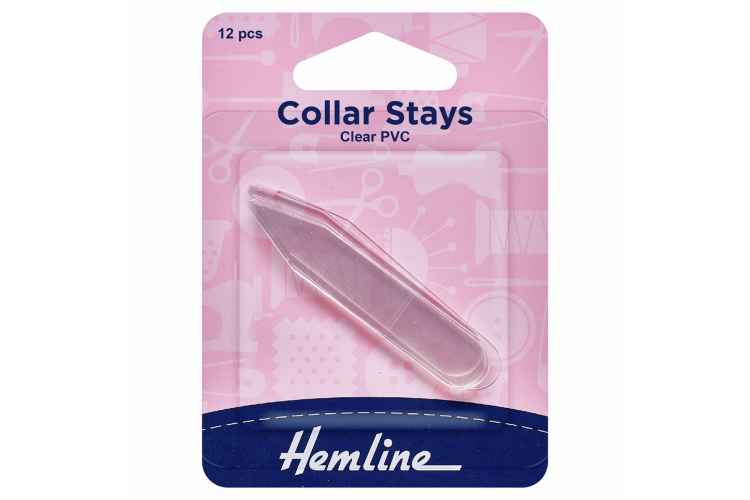 Collar Stay: Clear: 12 Pieces