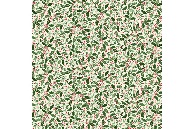 Cosy Christmas by Makower UK - Holly 112cm Wide 100% Cotton 