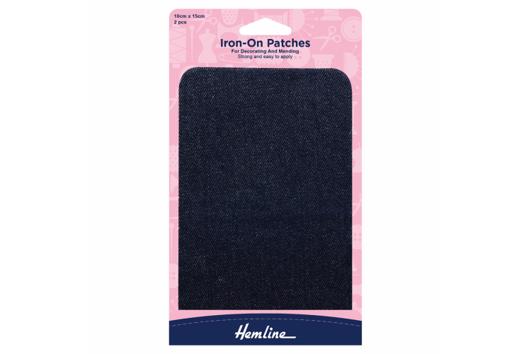 Cotton Twill Patches, Denim - 10 x 15cm Dark Blue