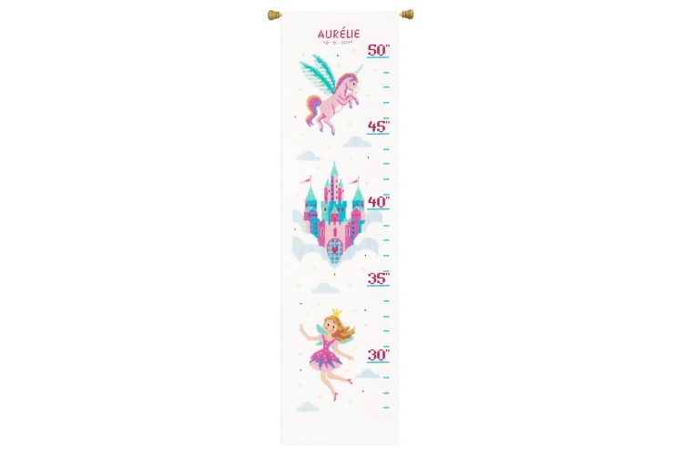 Counted Cross Stitch Kit - Height Chart - Princess & Unicorn