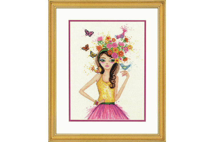  Counted Cross Stitch Kit - Spring Time Girl