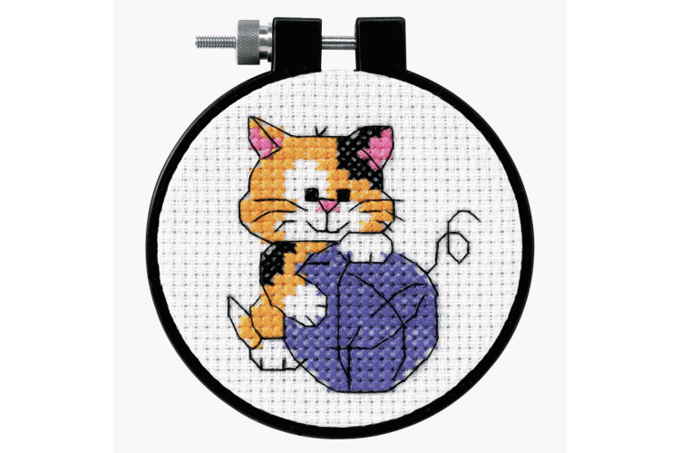 Counted Cross Stitch Kit, Cute Kitty Cat