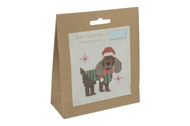 Counted Cross Stitch Kit Festive Beagle