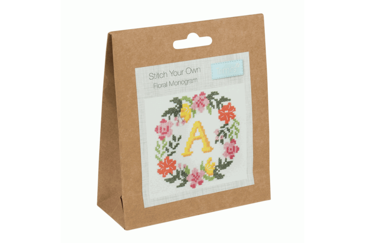 Counted Cross Stitch Kit Floral Mongram
