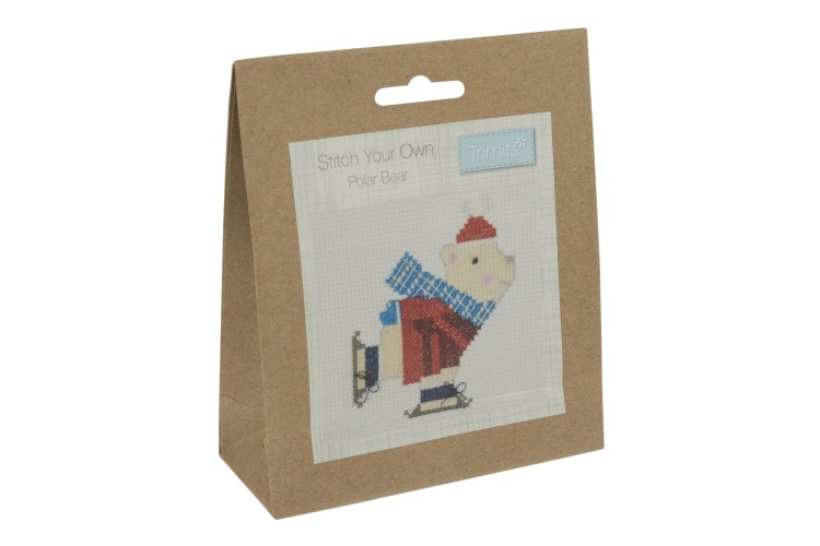 Counted Cross Stitch Kit Skating Polar Bear