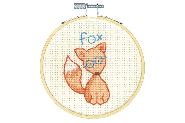 Counted Cross Stitch Kit with Hoop - Clever Fox