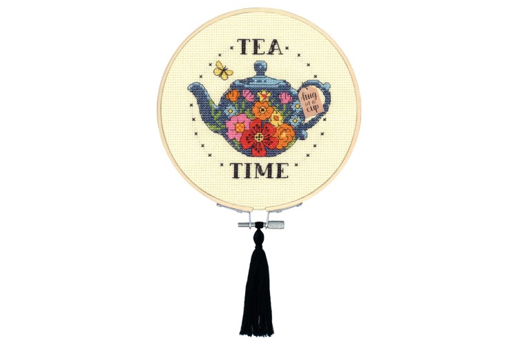 Counted Cross Stitch Kit with Hoop - Tea Time