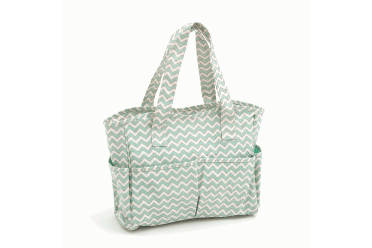 Craft Bag Matt PVC Scribble Chevron, Mint & Gold