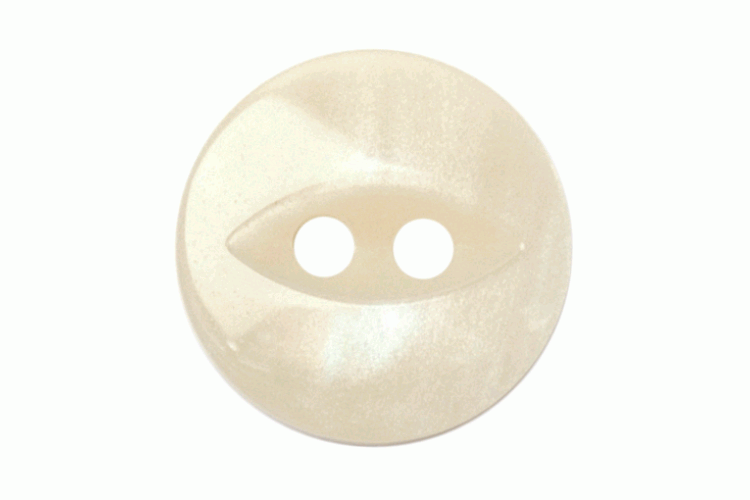 Cream Pearl Resin, 14mm Fish Eye 2 Hole Button