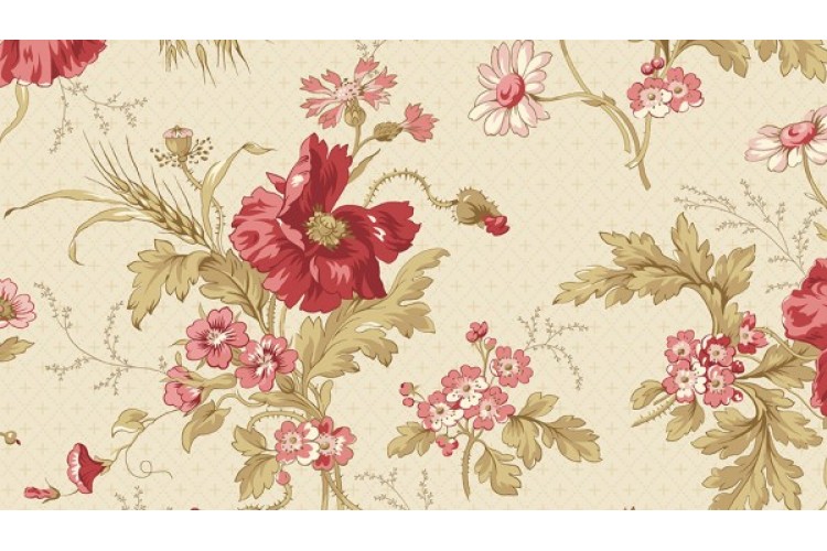 Cream Rambling Roses 9577 112cm Wide 100% Cotton