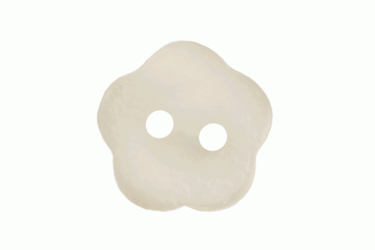 Cream Resin, 13mm Flower 2 Hole Button