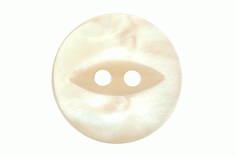 Pearl Cream Resin, 18mm Fish Eye 2 Hole Button