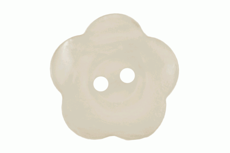 Cream Resin, 20mm Flower 2 Hole Button