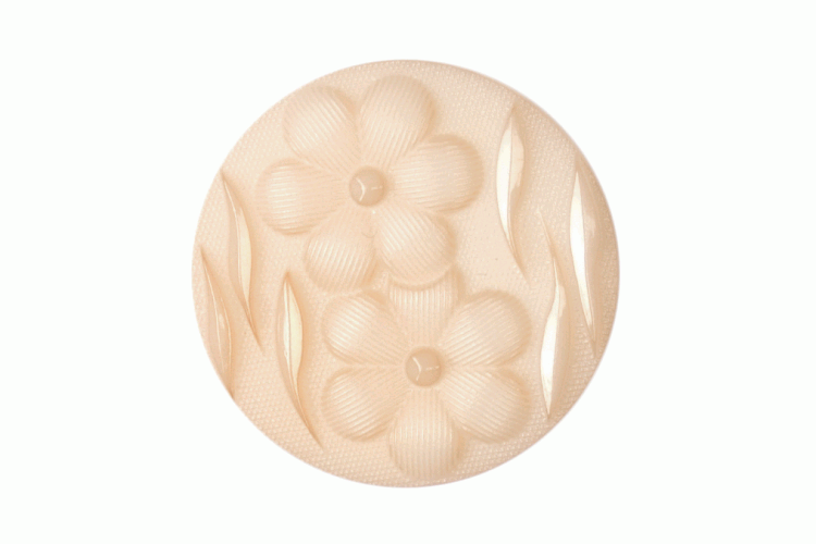 Cream Resin, 20mm Flower Imprint Shank Button