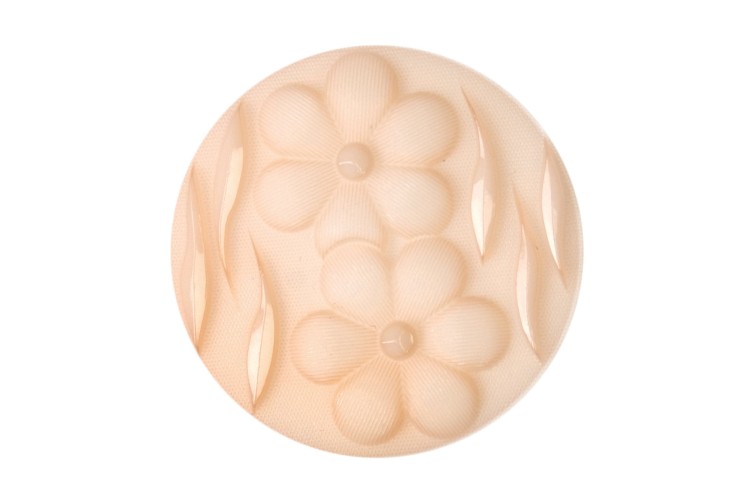 Cream Resin Flower Imprint, 29mm Shank Button