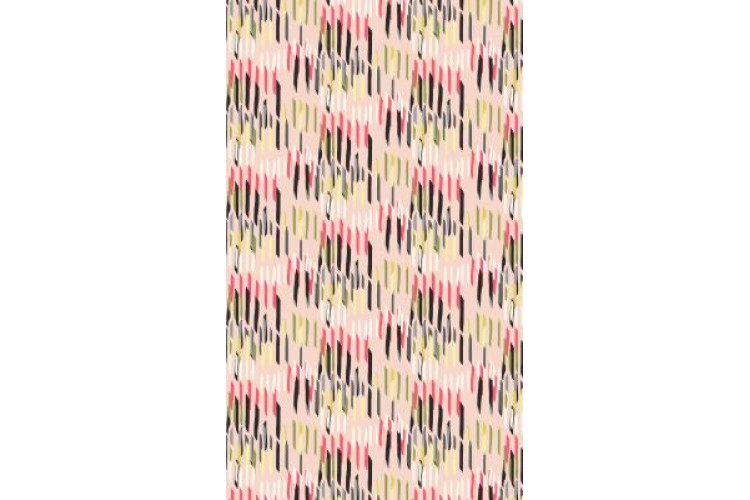 Crepe de Chine 100% Polyester Blush Digital Stripe 150cm Wide