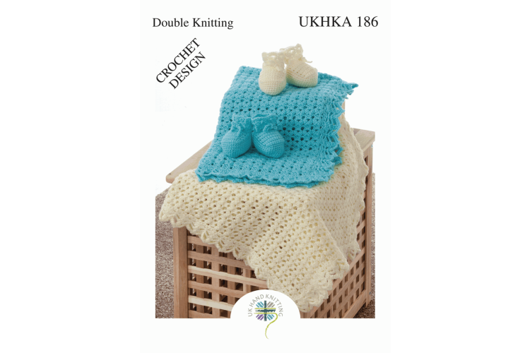 Crochet Booties and Blanket in Double Knitting - 186