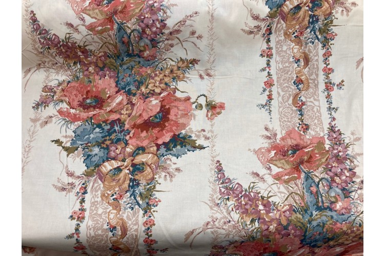Curtain Fabric Scented Bouquet 100% Cotton Printed Design 139cm Wide 