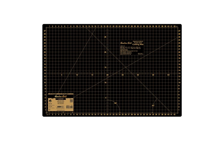 Cutting Mat Metric & Imperial 45 x 30cm / 18 x 12in  Black