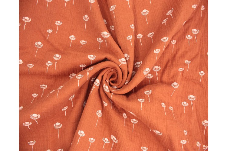 Daisies Double Gauze 100% Cotton 130cm Wide