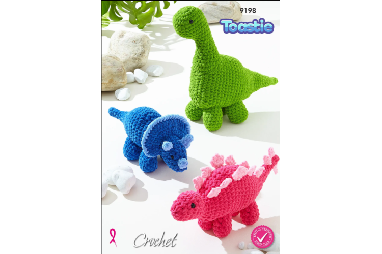 Dinosaur Toys crocheted in  Toastie - 9198