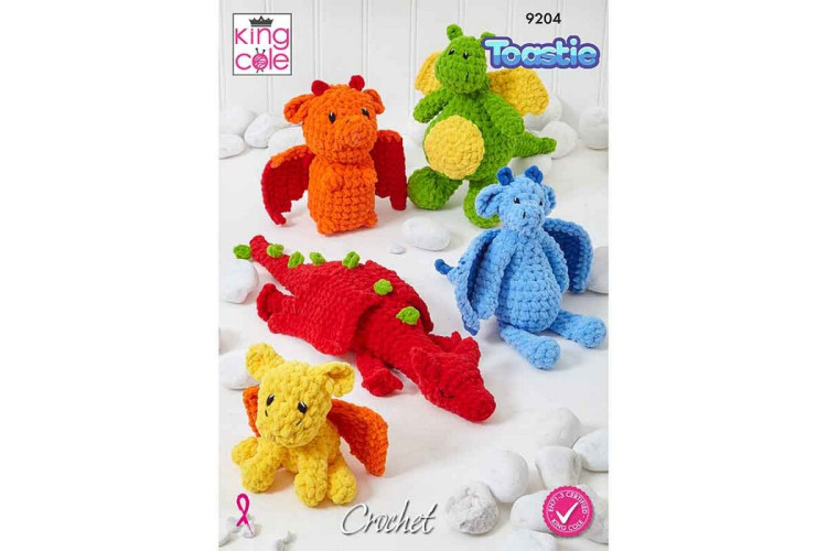 Dragon Toys crocheted in  Toastie - 9204
