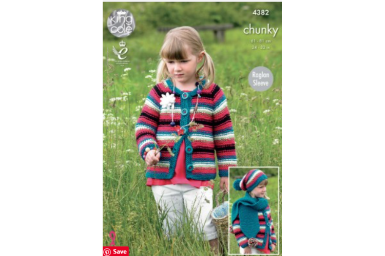 Dress, Cardigan, Hat and Scarf Knitted with Big Value Chunky - 4382