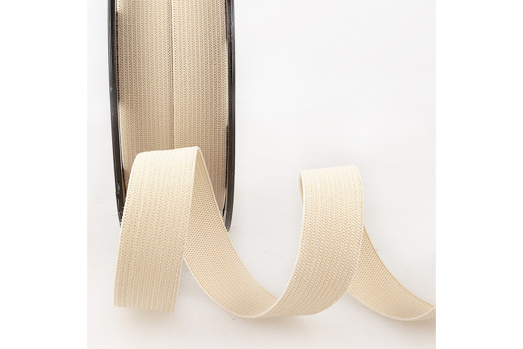 Elastic, Polyester 25mm Beige