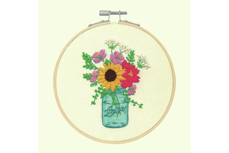 Embroidery Kit - Floral Jar