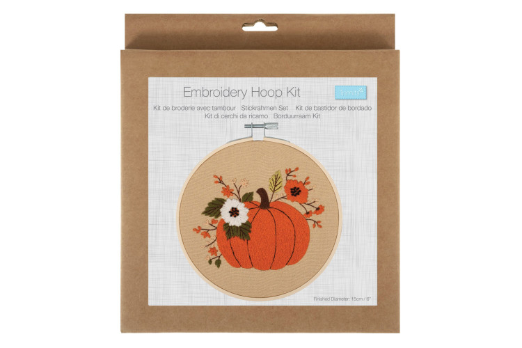 Embroidery Kit with Hoop - Pumpkin
