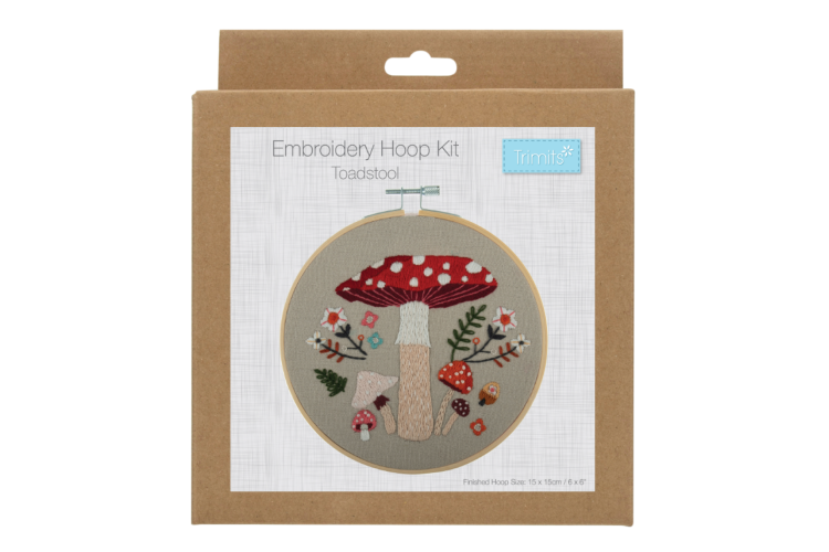 Embroidery Kit with Hoop - Toadstool