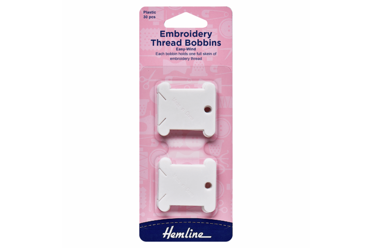 Embroidery Thread Bobbins, Plastic, 30 Pieces