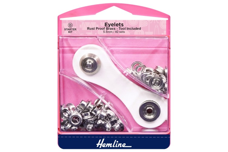 Eyelets, Nickel 5.5mm x 40 with tool