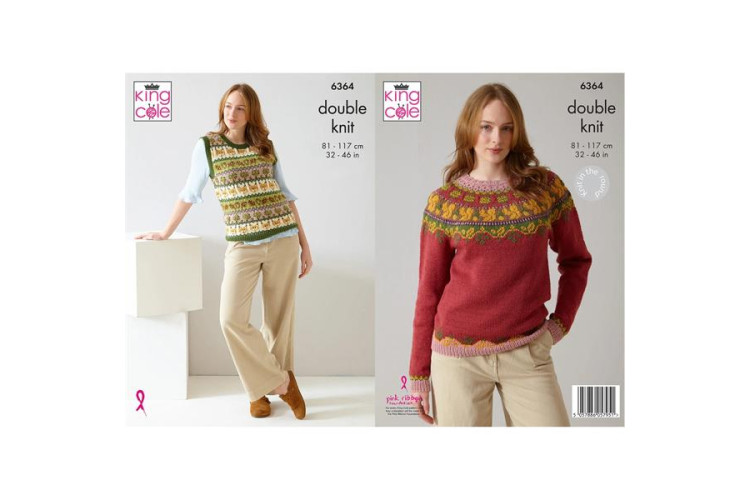 Fairisle Sweater and Tank Top knitted in Merino Blend DK - 6364