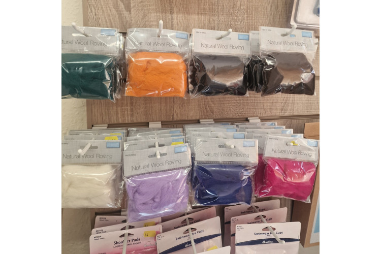 Felting Natural Wool Roving - 10g packs - select a colour