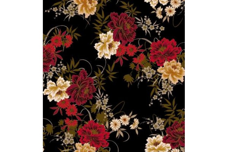 Fernando Oriental Peony Soft Touch 100% Viscose 150cm Wide