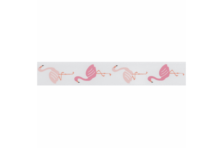 Flamingo Satin Ribbon 15mm