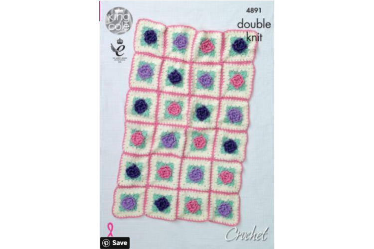 Floral Motif Blankets Crocheted with Cherished DK 4891