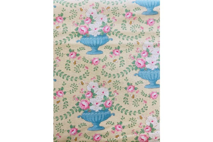 Flower Bees Eggnog 110cm Wide 100% Cotton