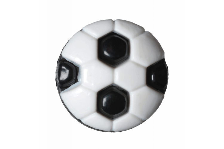 Football Resin Black and White, 13mm Shank Button