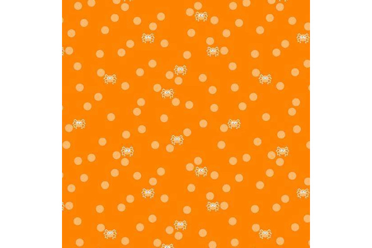 Ghostly Garden by KP Creates - Spin and Spot – Orange 100% Cotton 112cm