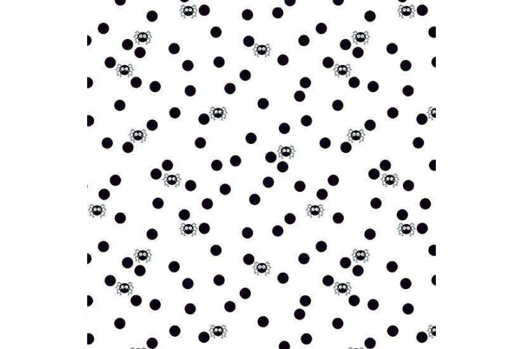 Ghostly Garden by KP Creates - Spin and Spot – White 100% Cotton 112cm